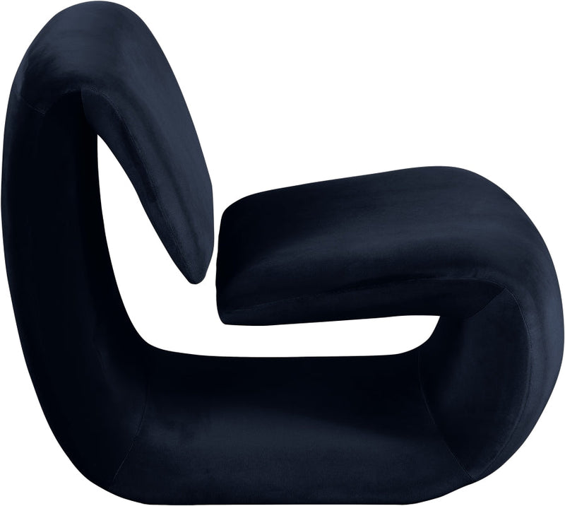 Nouveau Velvet Upholstered Accent Chair in Blue - 33022Navy