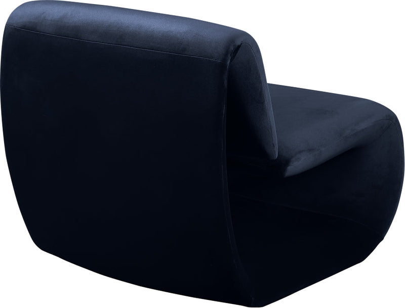 Nouveau Velvet Upholstered Accent Chair in Blue - 33022Navy
