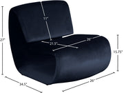 Nouveau Velvet Upholstered Accent Chair in Blue - 33022Navy