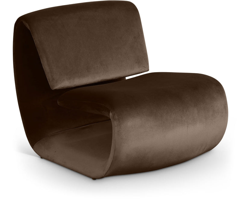 Nouveau Velvet Upholstered Accent Chair in Brown - 33022Brown