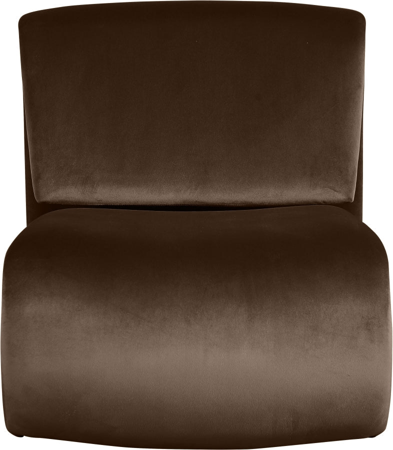 Nouveau Velvet Upholstered Accent Chair in Brown - 33022Brown