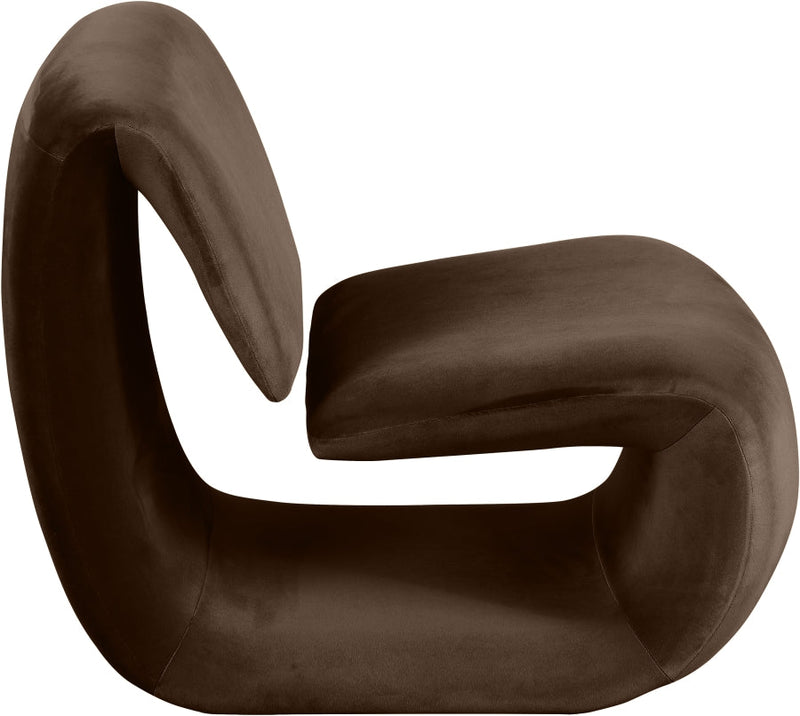 Nouveau Velvet Upholstered Accent Chair in Brown - 33022Brown