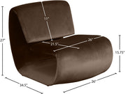 Nouveau Velvet Upholstered Accent Chair in Brown - 33022Brown