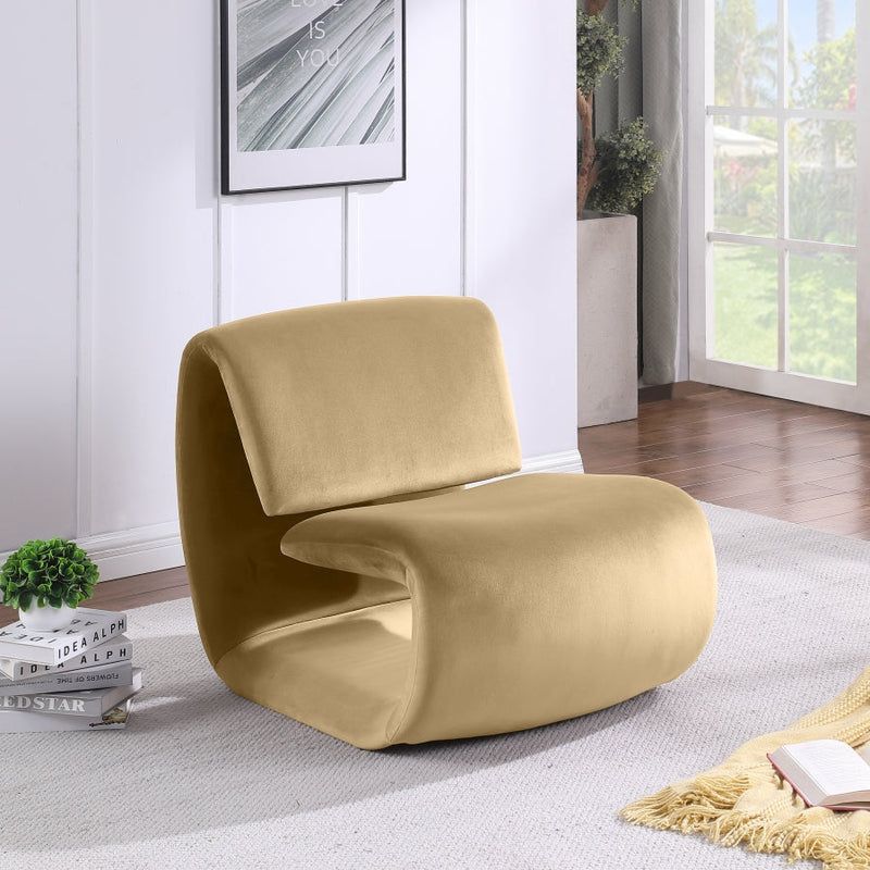 Nouveau Velvet Upholstered Accent Chair in Camel - 33022Camel