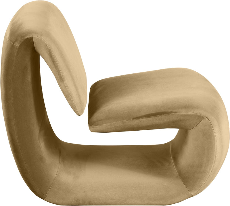 Nouveau Velvet Upholstered Accent Chair in Camel - 33022Camel