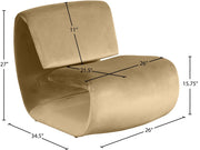 Nouveau Velvet Upholstered Accent Chair in Camel - 33022Camel