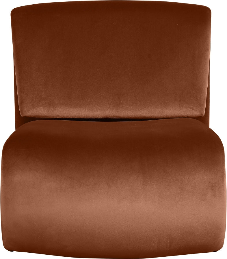 Nouveau Velvet Upholstered Accent Chair in Cognac - 33022Cognac