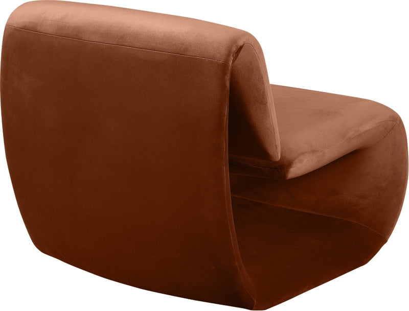 Nouveau Velvet Upholstered Accent Chair in Cognac - 33022Cognac