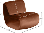 Nouveau Velvet Upholstered Accent Chair in Cognac - 33022Cognac