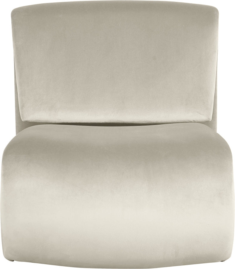 Nouveau Velvet Upholstered Accent Chair in Cream - 33022Cream