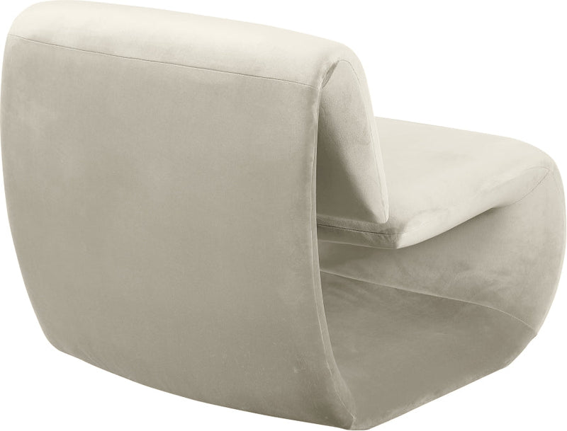 Nouveau Velvet Upholstered Accent Chair in Cream - 33022Cream