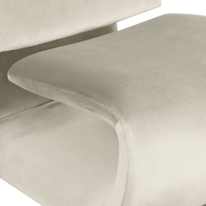Nouveau Velvet Upholstered Accent Chair in Cream - 33022Cream