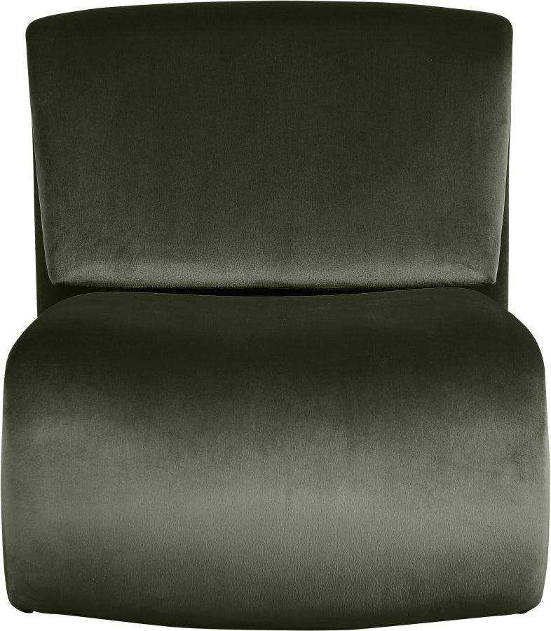 Nouveau Velvet Upholstered Accent Chair in Green - 33022Green
