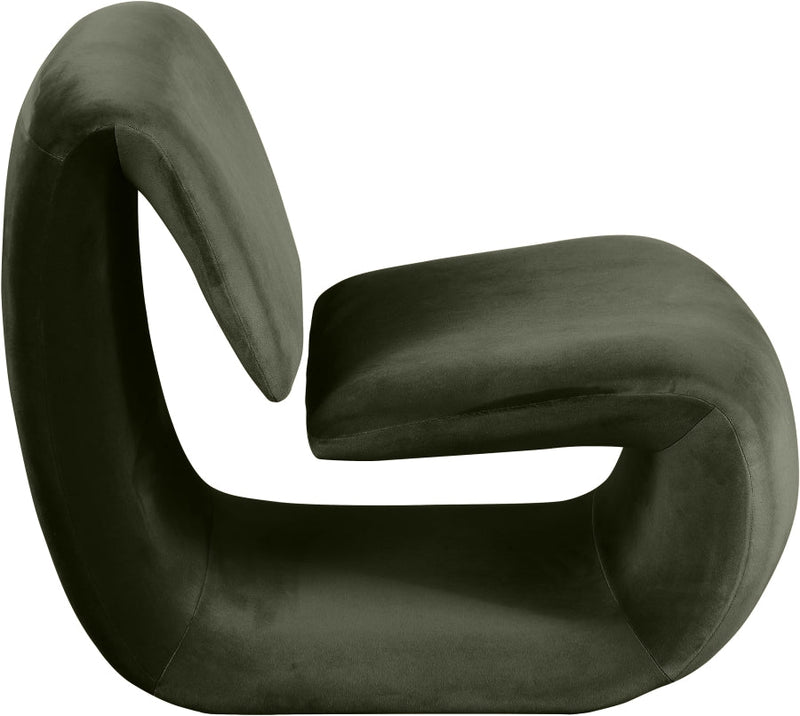 Nouveau Velvet Upholstered Accent Chair in Green - 33022Green