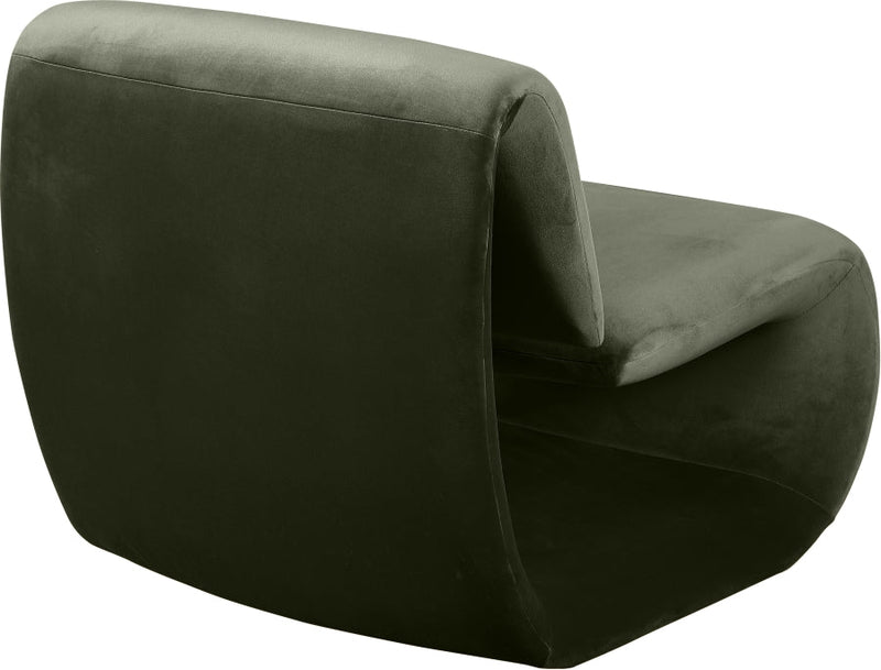 Nouveau Velvet Upholstered Accent Chair in Green - 33022Green