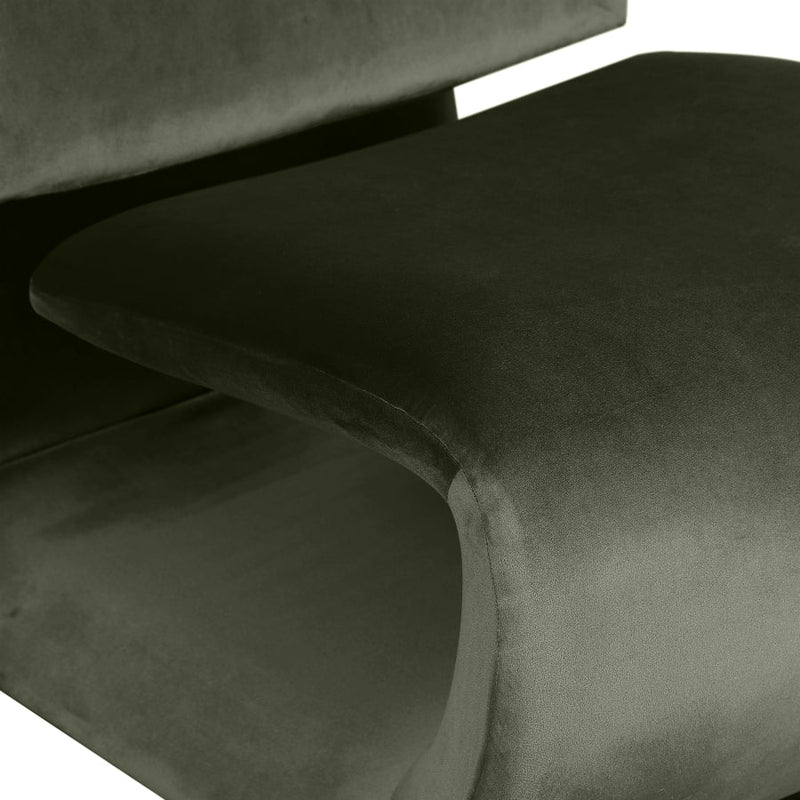 Nouveau Velvet Upholstered Accent Chair in Green - 33022Green