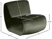 Nouveau Velvet Upholstered Accent Chair in Green - 33022Green