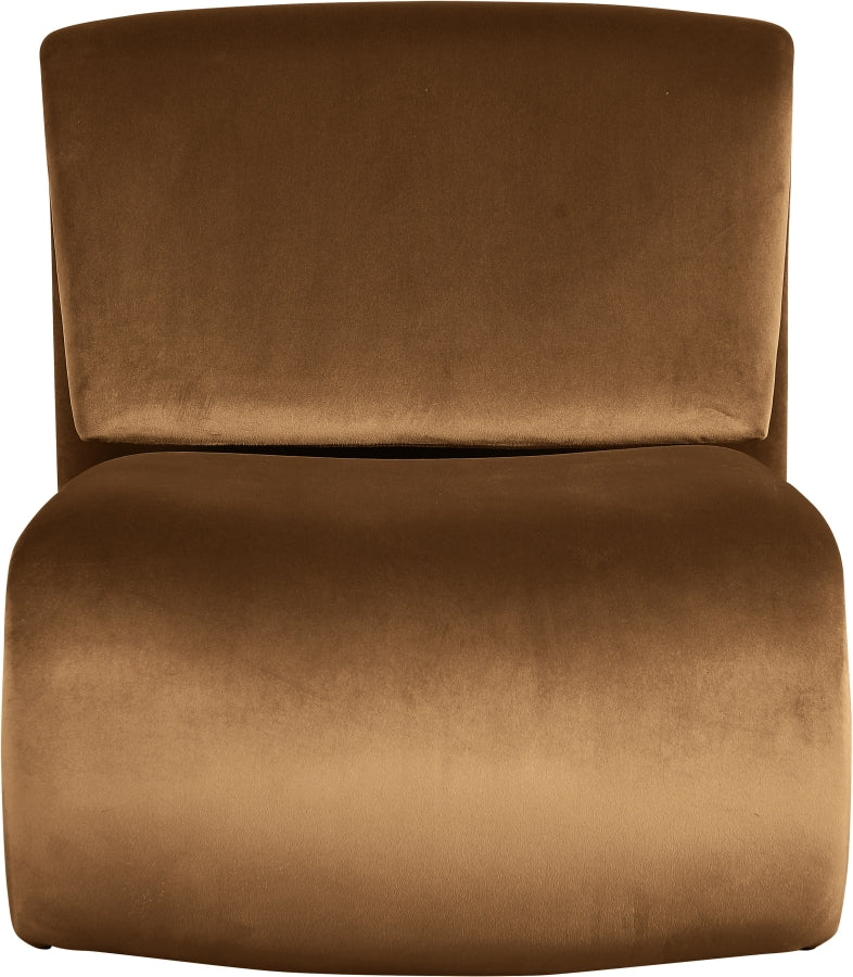 Nouveau Velvet Upholstered Accent Chair in Saddle - 33022Saddle