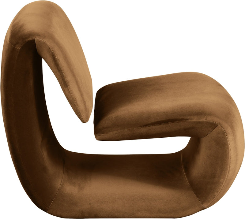 Nouveau Velvet Upholstered Accent Chair in Saddle - 33022Saddle