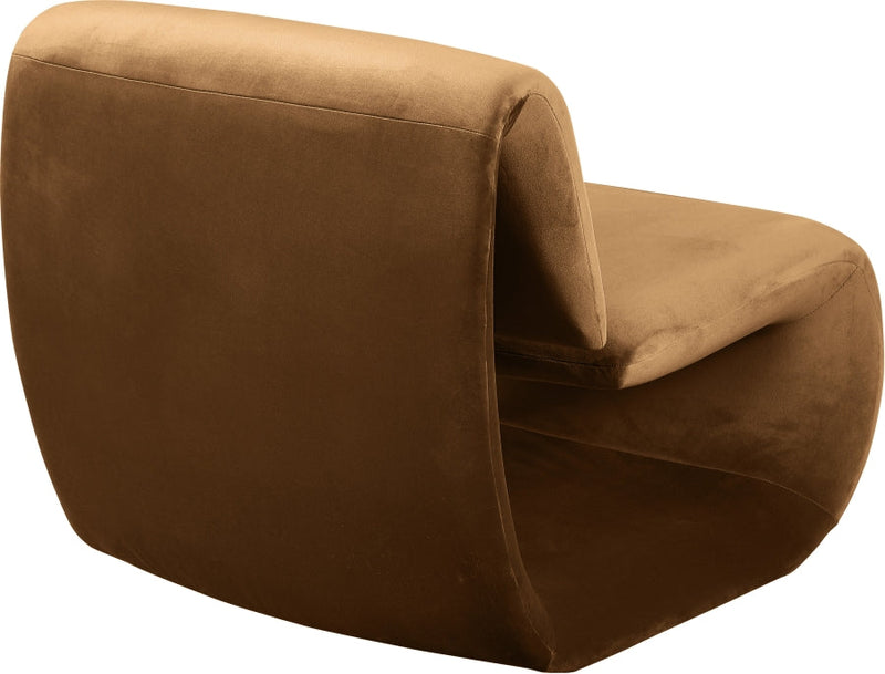 Nouveau Velvet Upholstered Accent Chair in Saddle - 33022Saddle