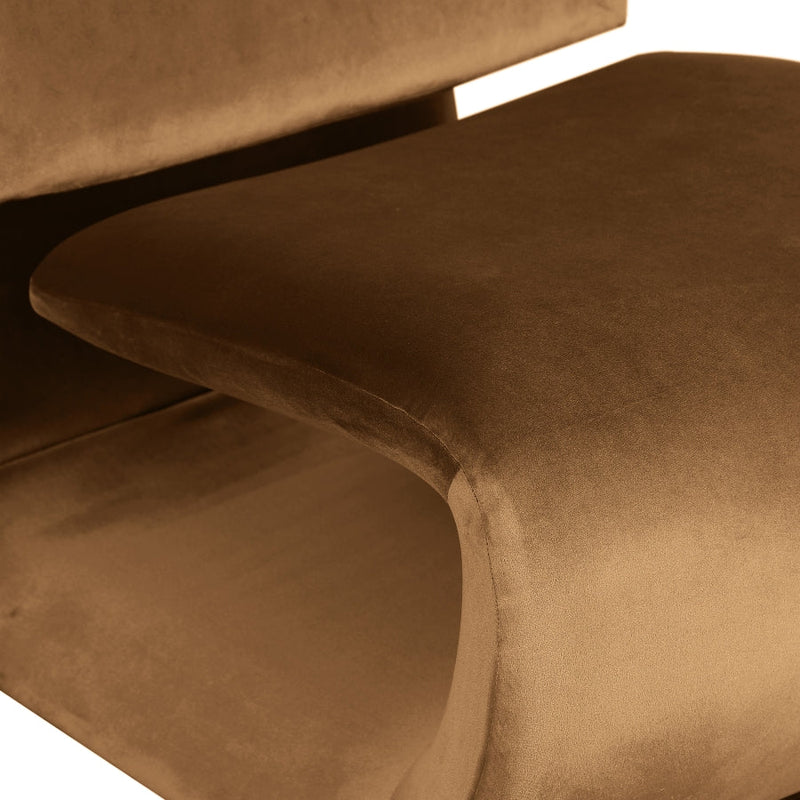 Nouveau Velvet Upholstered Accent Chair in Saddle - 33022Saddle