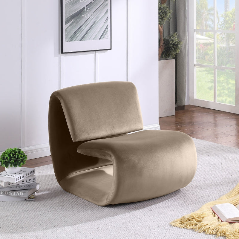 Nouveau Velvet Upholstered Accent Chair in Taupe - 33022Taupe
