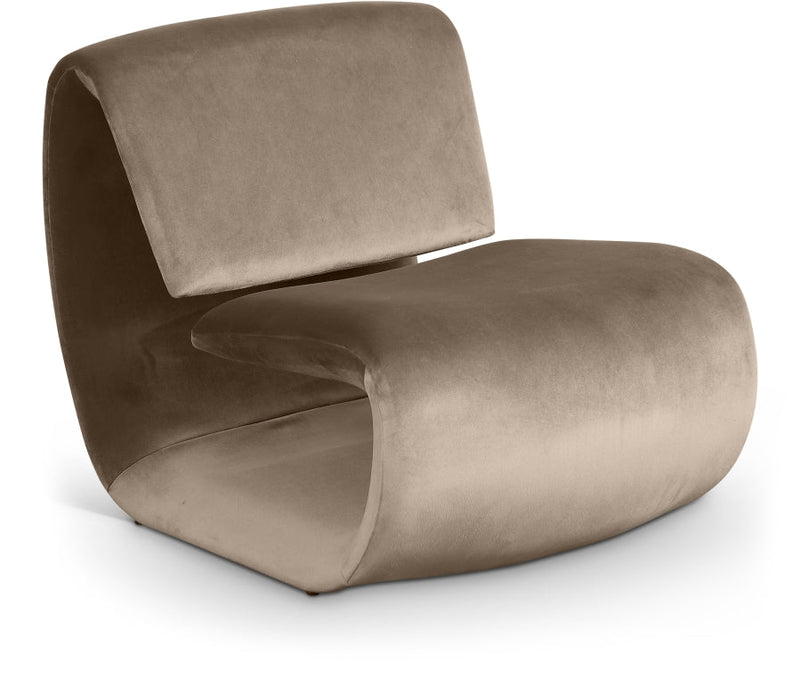 Nouveau Velvet Upholstered Accent Chair in Taupe - 33022Taupe
