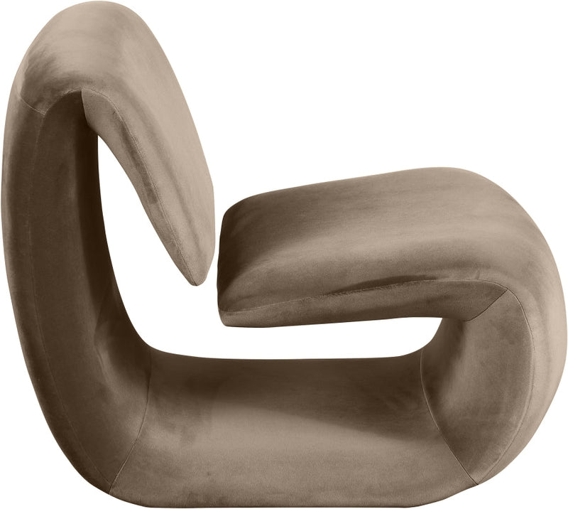 Nouveau Velvet Upholstered Accent Chair in Taupe - 33022Taupe