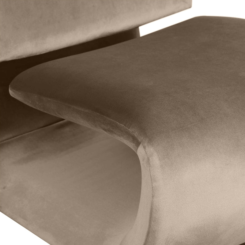 Nouveau Velvet Upholstered Accent Chair in Taupe - 33022Taupe