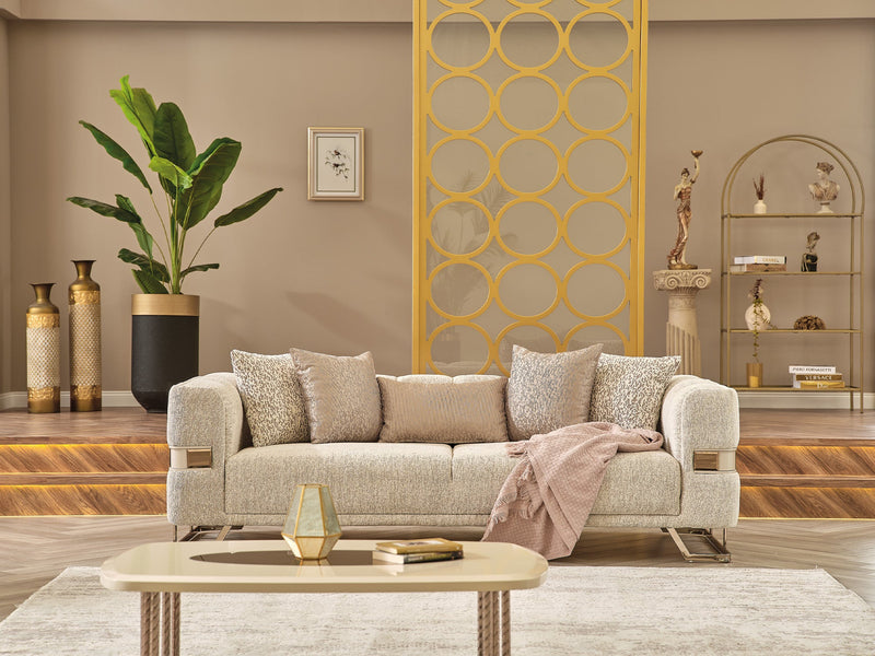Nova 3-pieces (Sofa & Loveseat & Chair) Livingroom Set Cream in Cream - 101-NOV-CEM19301-321