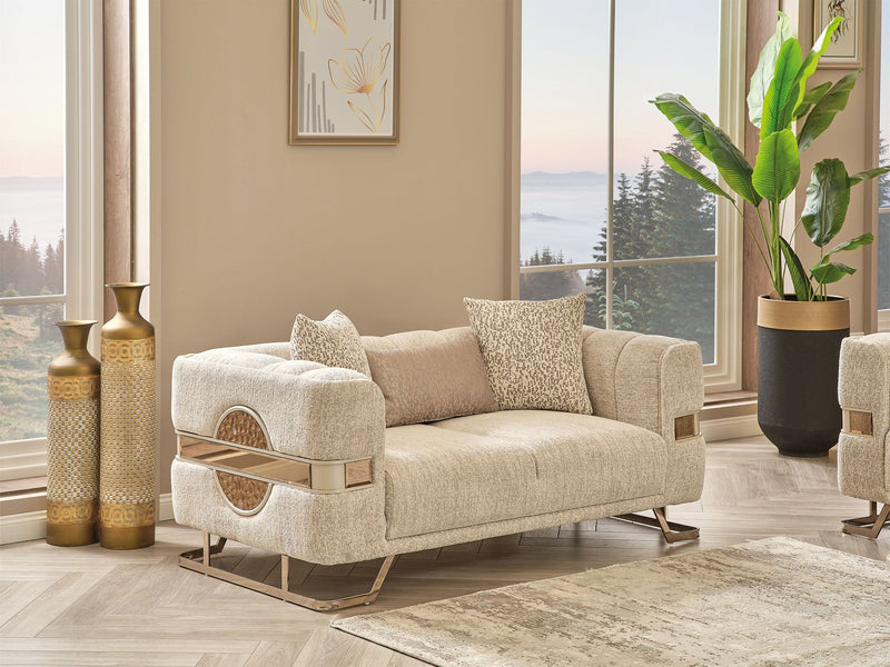 Nova 3-pieces (Sofa & Loveseat & Chair) Livingroom Set Cream in Cream - 101-NOV-CEM19301-321