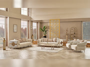 Nova 3-pieces (Sofa & Loveseat & Chair) Livingroom Set Cream in Cream - 101-NOV-CEM19301-321