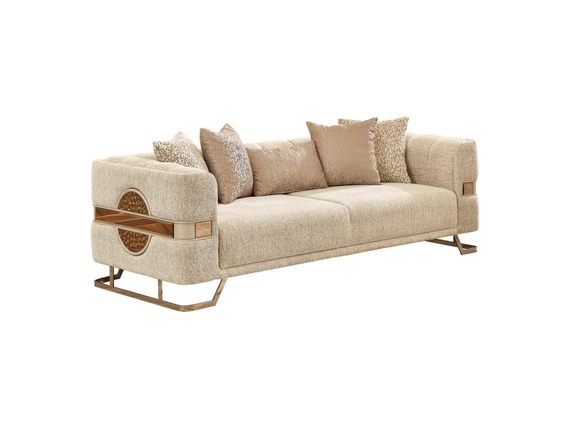 Nova 3-pieces (Sofa & Loveseat & Chair) Livingroom Set Cream in Cream - 101-NOV-CEM19301-321
