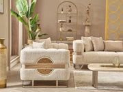 Nova 3-pieces (Sofa & Loveseat & Chair) Livingroom Set Cream in Cream - 101-NOV-CEM19301-321