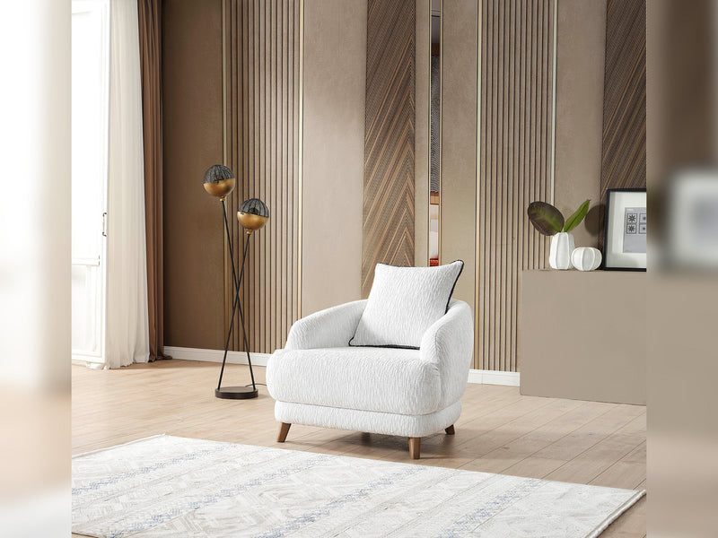 Nova Elf 4-pieces (2 Sofa & 2 Chair) Livingroom in Cream - Brown - 200-ELIF-NOV-A620-3311