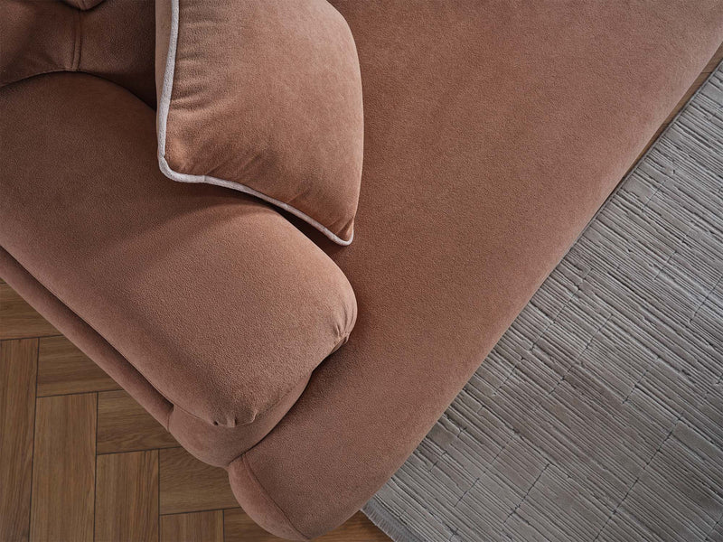 Nova Elf 4-pieces (2 Sofa & 2 Chair) Livingroom in Cream - Brown - 200-ELIF-NOV-A620-3311