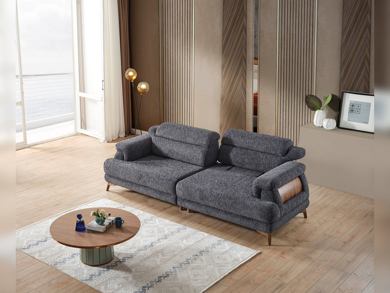 Nova Elf 4-pieces (2 Sofa & 2 Chair) Livingroom in White - Anthracite - 200-ELIF-NOV-A621-3311