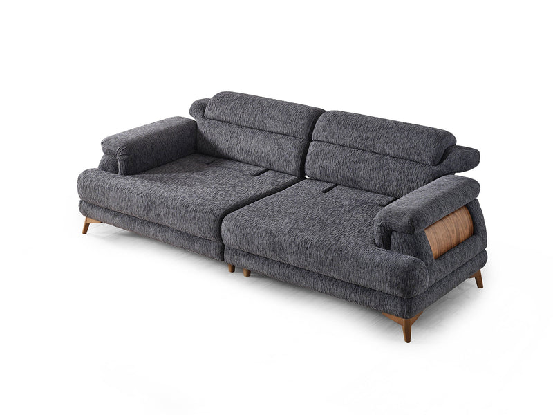 Nova Elf 4-pieces (2 Sofa & 2 Chair) Livingroom in White - Anthracite - 200-ELIF-NOV-A621-3311