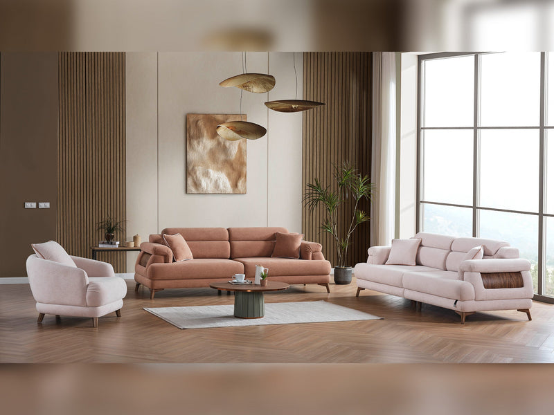 Nova Elf 4-pieces (2 Sofa & 2 Chair) Livingroom in White - Anthracite - 200-ELIF-NOV-A621-3311