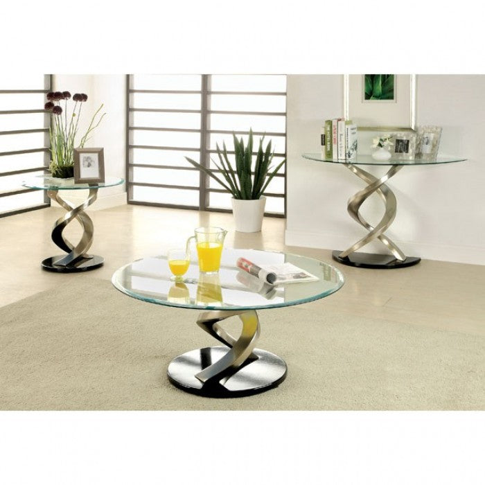 Nova Satin Plated/Black Coffee Table - CM4729C