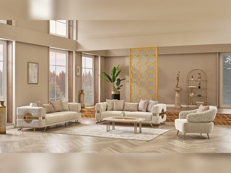 Nova Stationary Sofa Cream in Cream - 101-NOV-CEM19301-3