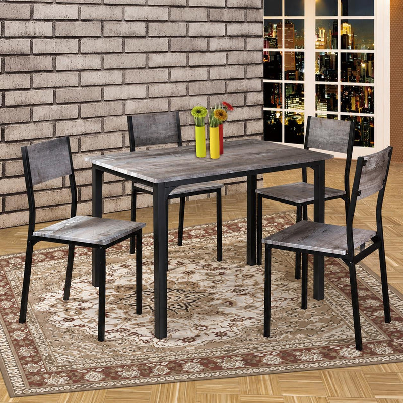 Nox - 5PC Dining Set, Table and 4 Chairs 1SET/CTN - D395-5PC-Set