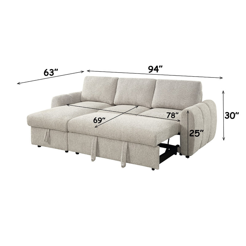 Nuriel Reversible Sectional Sofa w/Sleeper & Storage - LV07550