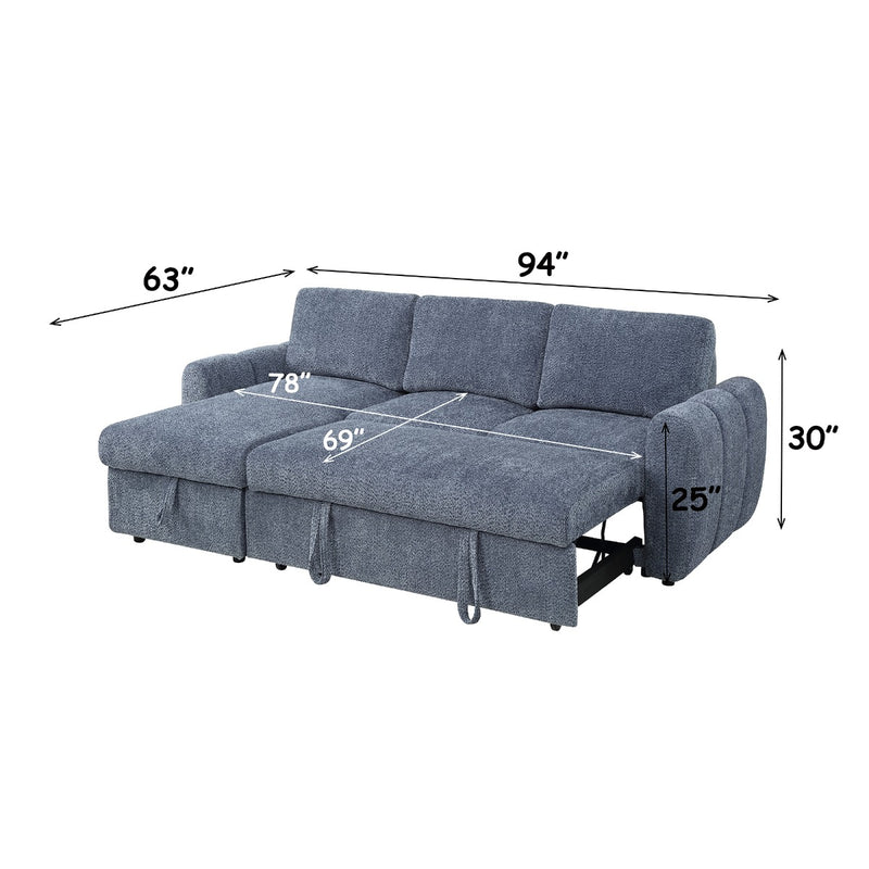 Nuriel Reversible Sectional Sofa w/Sleeper & Storage - LV07560