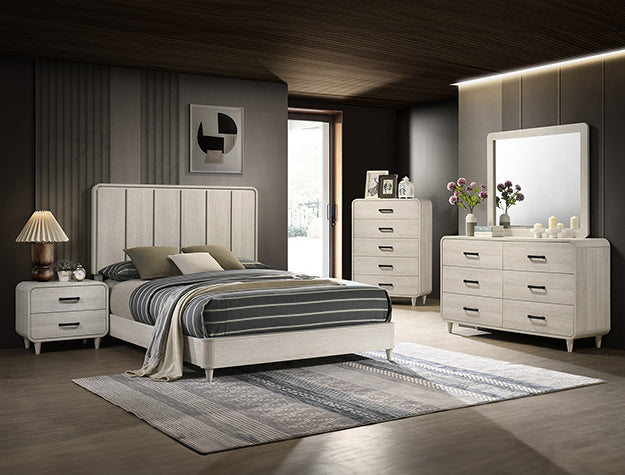 Nyomi Qn Panel Hb/Footboard -White - B4902-Q-HBFB