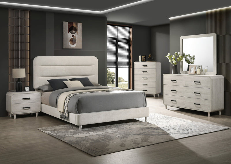 Nyomi White Upholstered Bedroom Set - Gate FurnitureBedroom Set