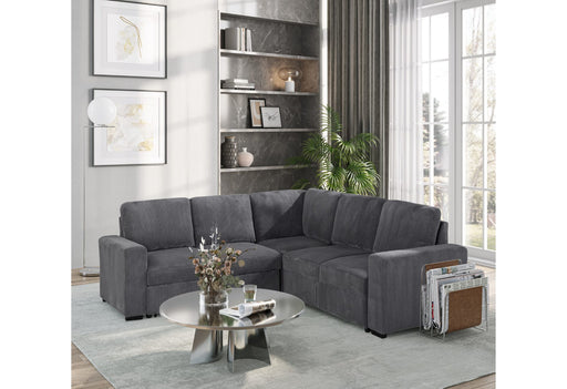 U2660 Grey Sofa Bed Sectional W/O Chaise And W/O Pullout - U2660-5-GREY-SEC W/O CHS & W/O PO
