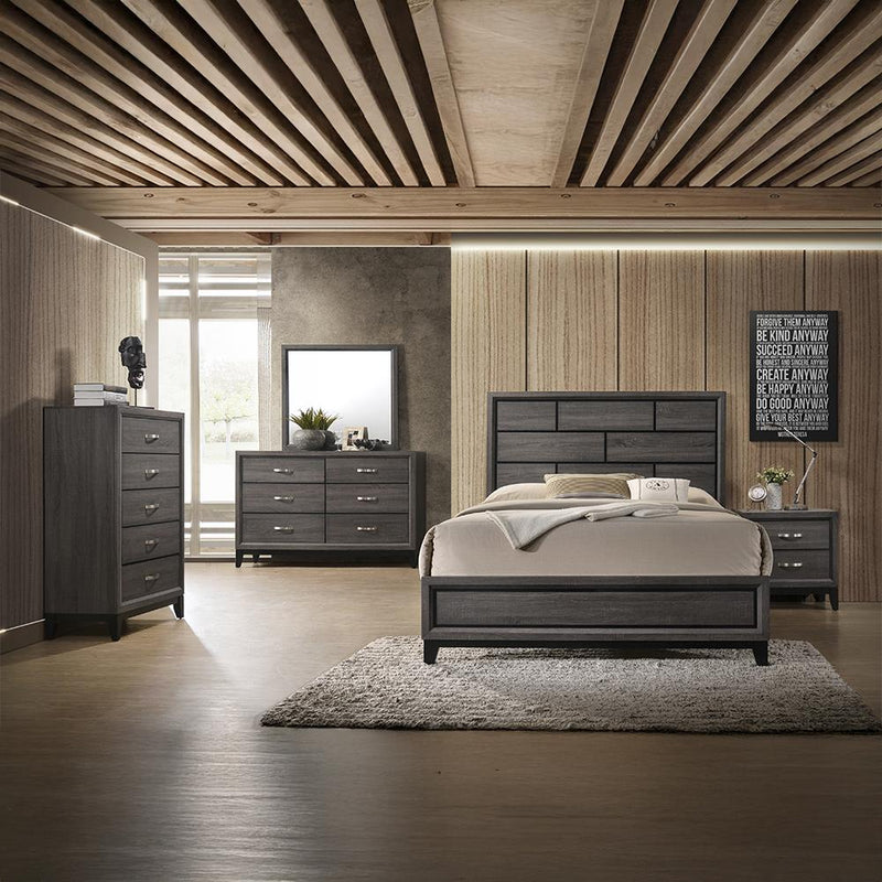 Oak Bluff - Gray Panel Queen Bed, Dresser, Mirror - B365-QDM