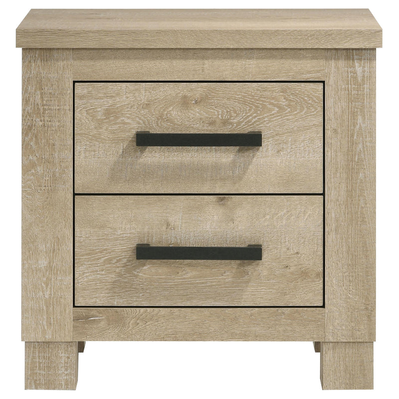 Oakglen 2-drawer Nightstand Bedside Table Weathered Oak - 225102