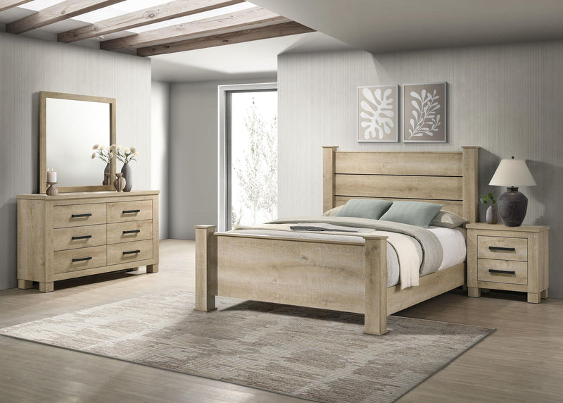 Oakglen 4-piece Eastern King Bedroom Set Weathered Oak - 225101KE-S4